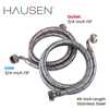 Hausen 48-Inch Stainless steel Washing machine connector 4FT - Elbow, Washing Machine Supply Line, 4PK HA-WM-100-2